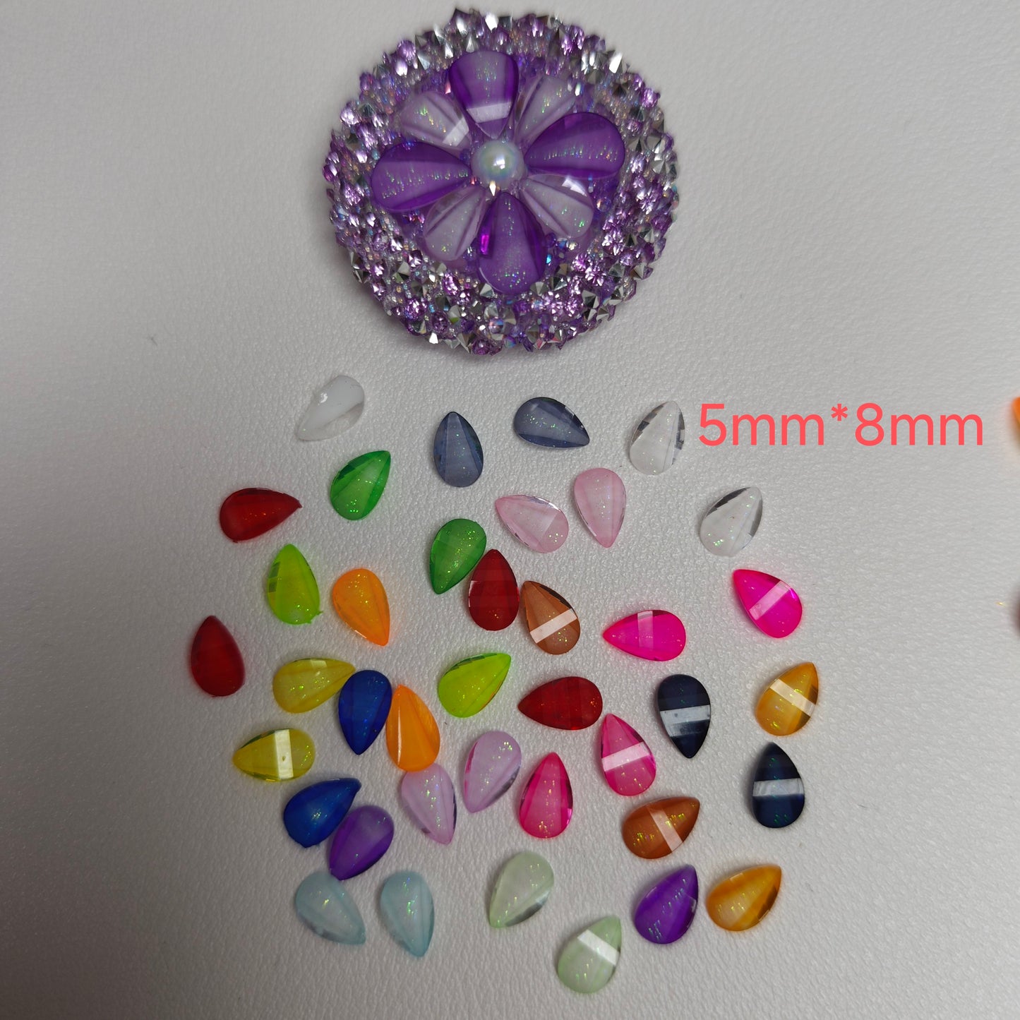 1000 Pieces/Bag Water Drop Shaped Petal Charms, Flat Bottom Resin Diamonds, 5 Sizes Choose [KM7010],[KM7011],[KM7012],[KM7013],[KM7014]