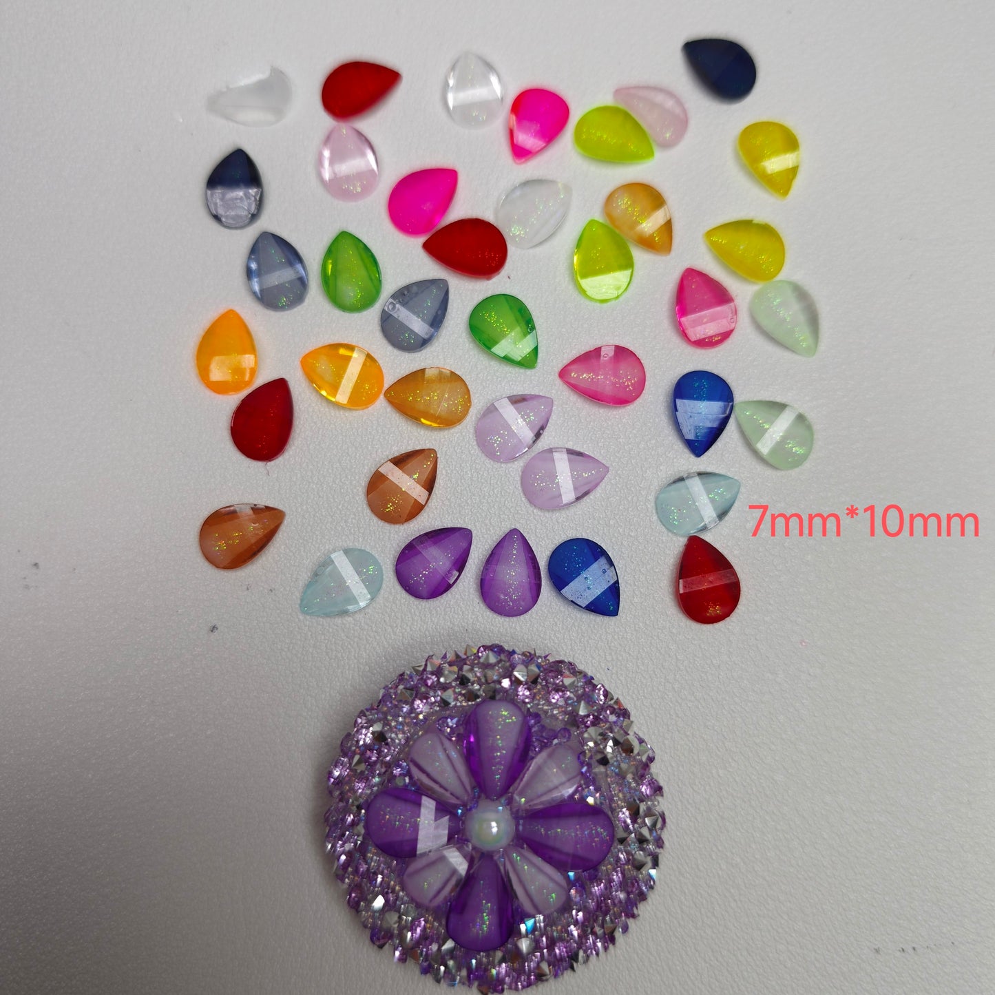 1000 Pieces/Bag Water Drop Shaped Petal Charms, Flat Bottom Resin Diamonds, 5 Sizes Choose [KM7010],[KM7011],[KM7012],[KM7013],[KM7014]