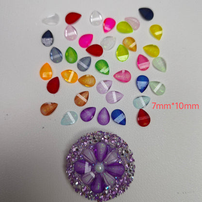 1000 Pieces/Bag Water Drop Shaped Petal Charms, Flat Bottom Resin Diamonds, 5 Sizes Choose [KM7010],[KM7011],[KM7012],[KM7013],[KM7014]