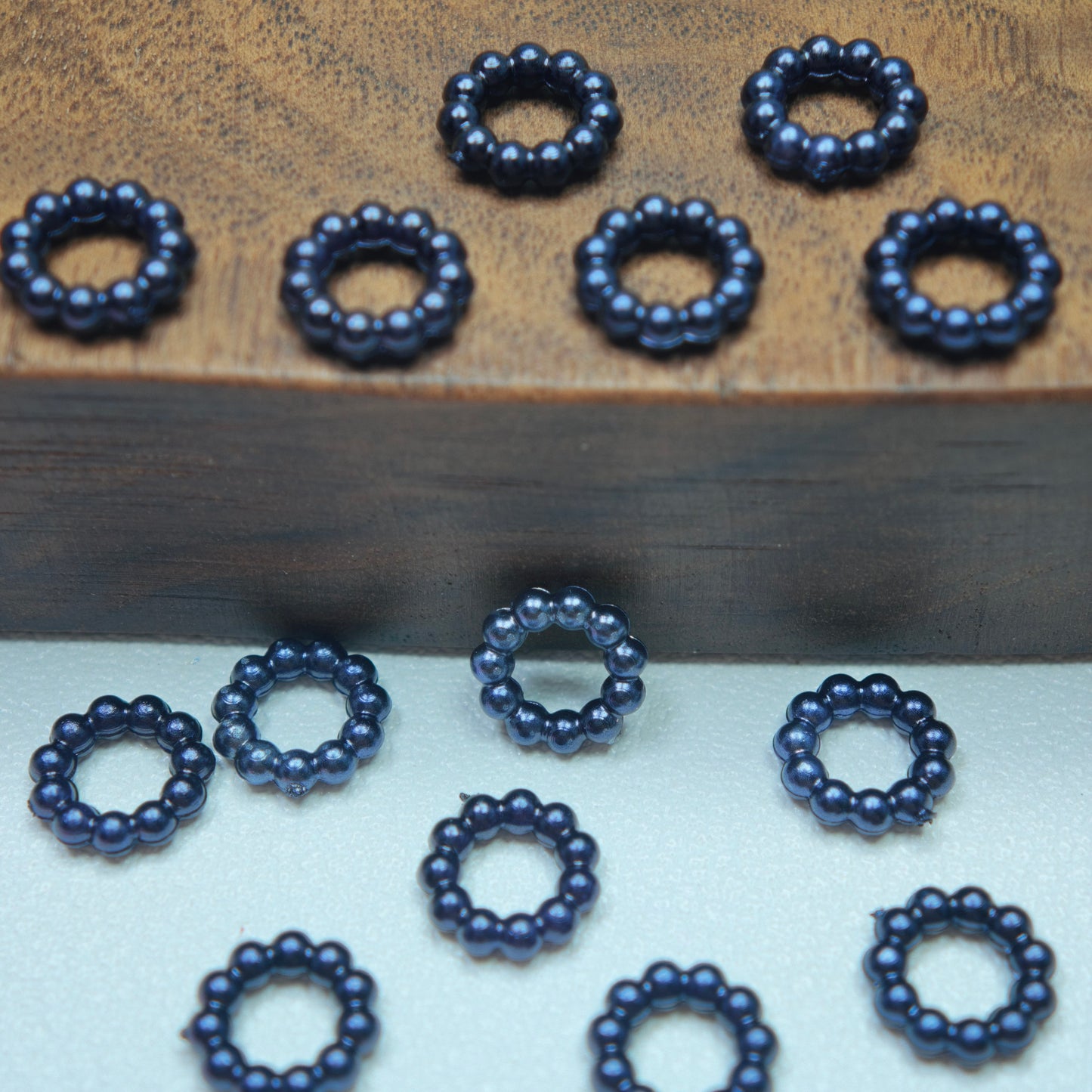 [KM6948]- 8mm Acrylic Pearl Circle Spacers Rings, Use for DIY Fancy Beads