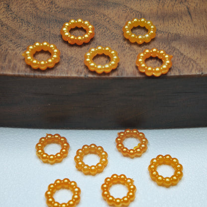 [KM6948]- 8mm Acrylic Pearl Circle Spacers Rings, Use for DIY Fancy Beads