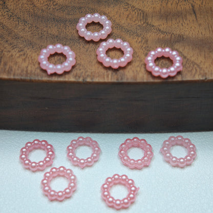 [KM6948]- 8mm Acrylic Pearl Circle Spacers Rings, Use for DIY Fancy Beads
