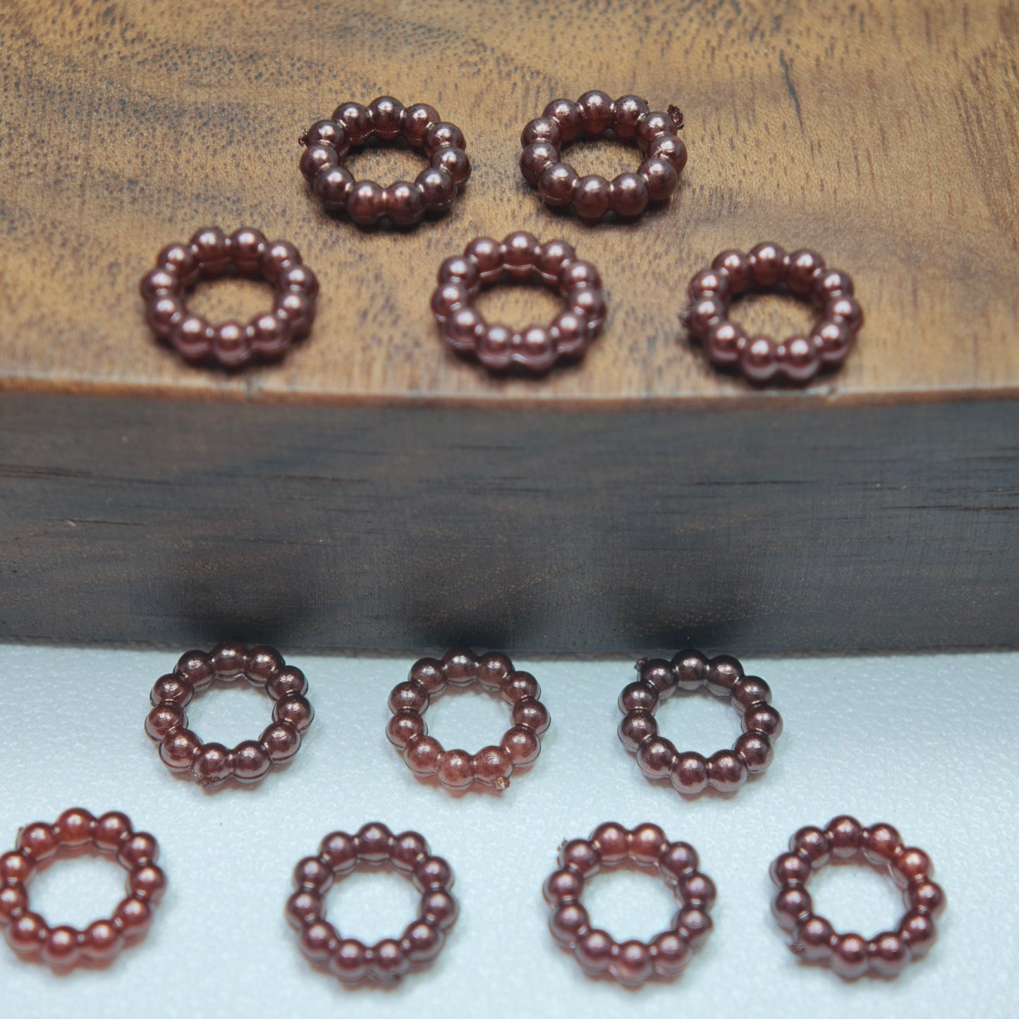 [KM6948]- 8mm Acrylic Pearl Circle Spacers Rings, Use for DIY Fancy Beads