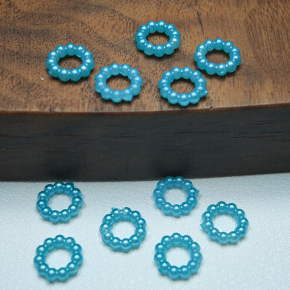 [KM6948]- 8mm Acrylic Pearl Circle Spacers Rings, Use for DIY Fancy Beads
