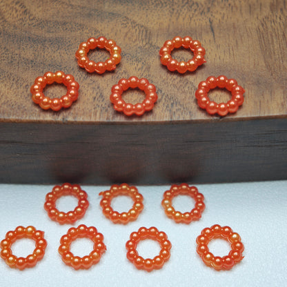 [KM6948]- 8mm Acrylic Pearl Circle Spacers Rings, Use for DIY Fancy Beads
