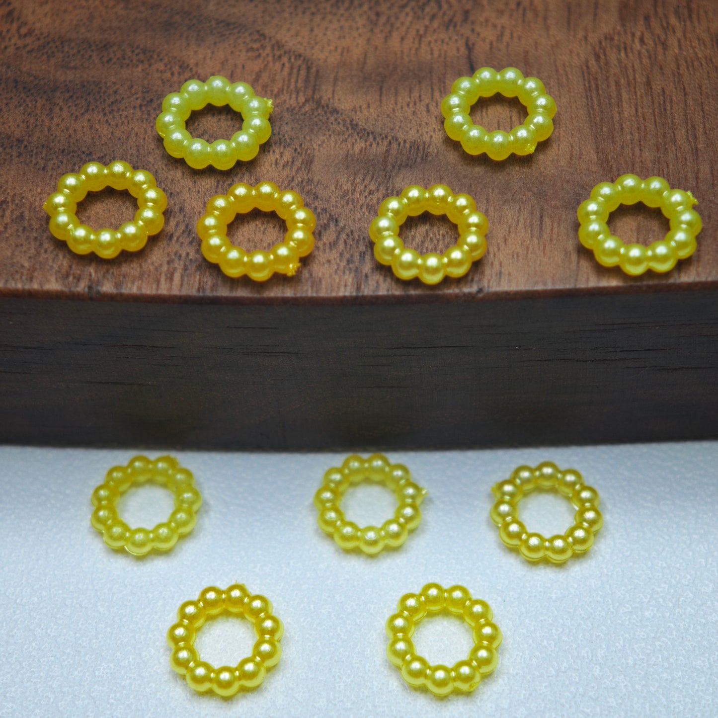 [KM6948]- 8mm Acrylic Pearl Circle Spacers Rings, Use for DIY Fancy Beads