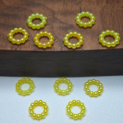 [KM6948]- 8mm Acrylic Pearl Circle Spacers Rings, Use for DIY Fancy Beads