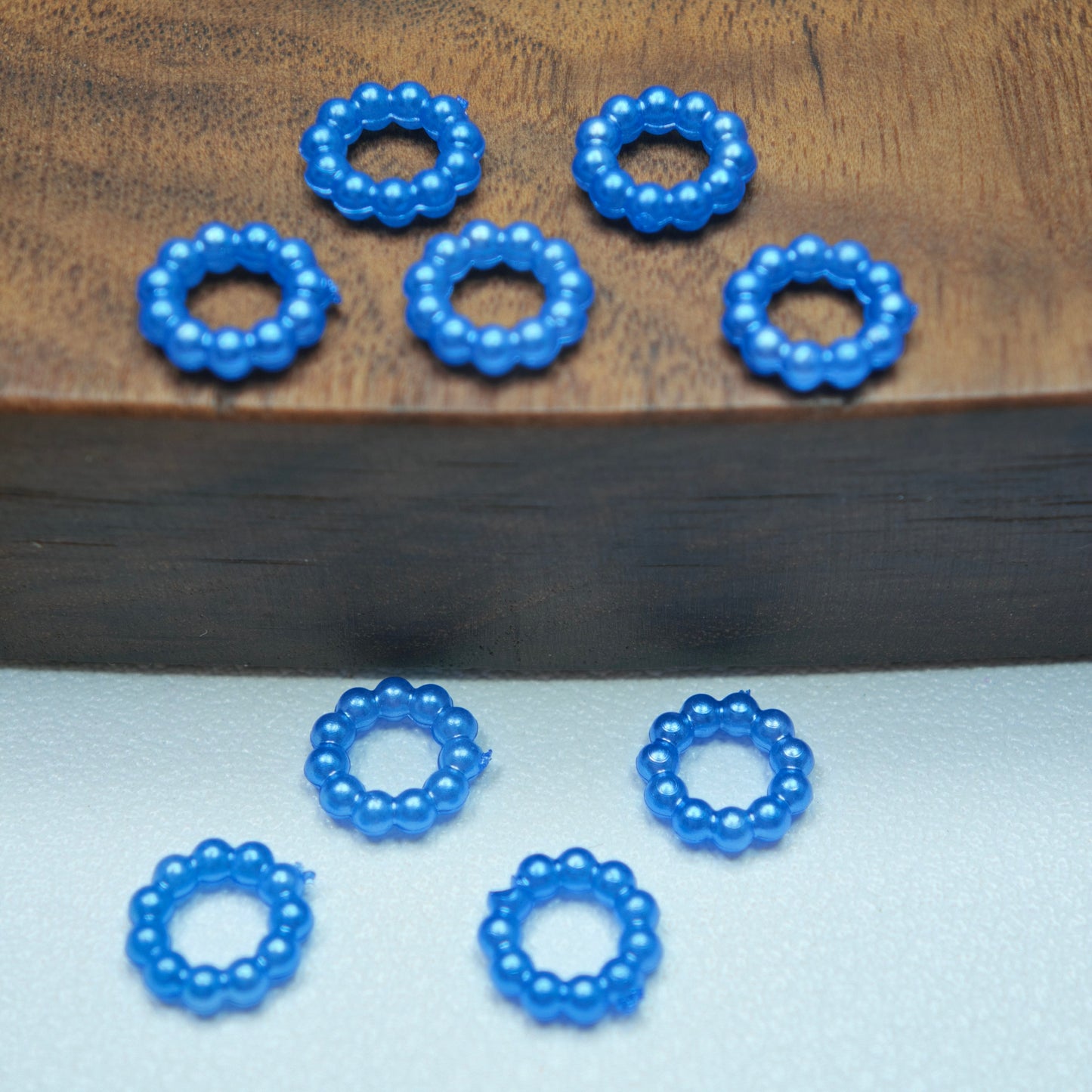 [KM6948]- 8mm Acrylic Pearl Circle Spacers Rings, Use for DIY Fancy Beads