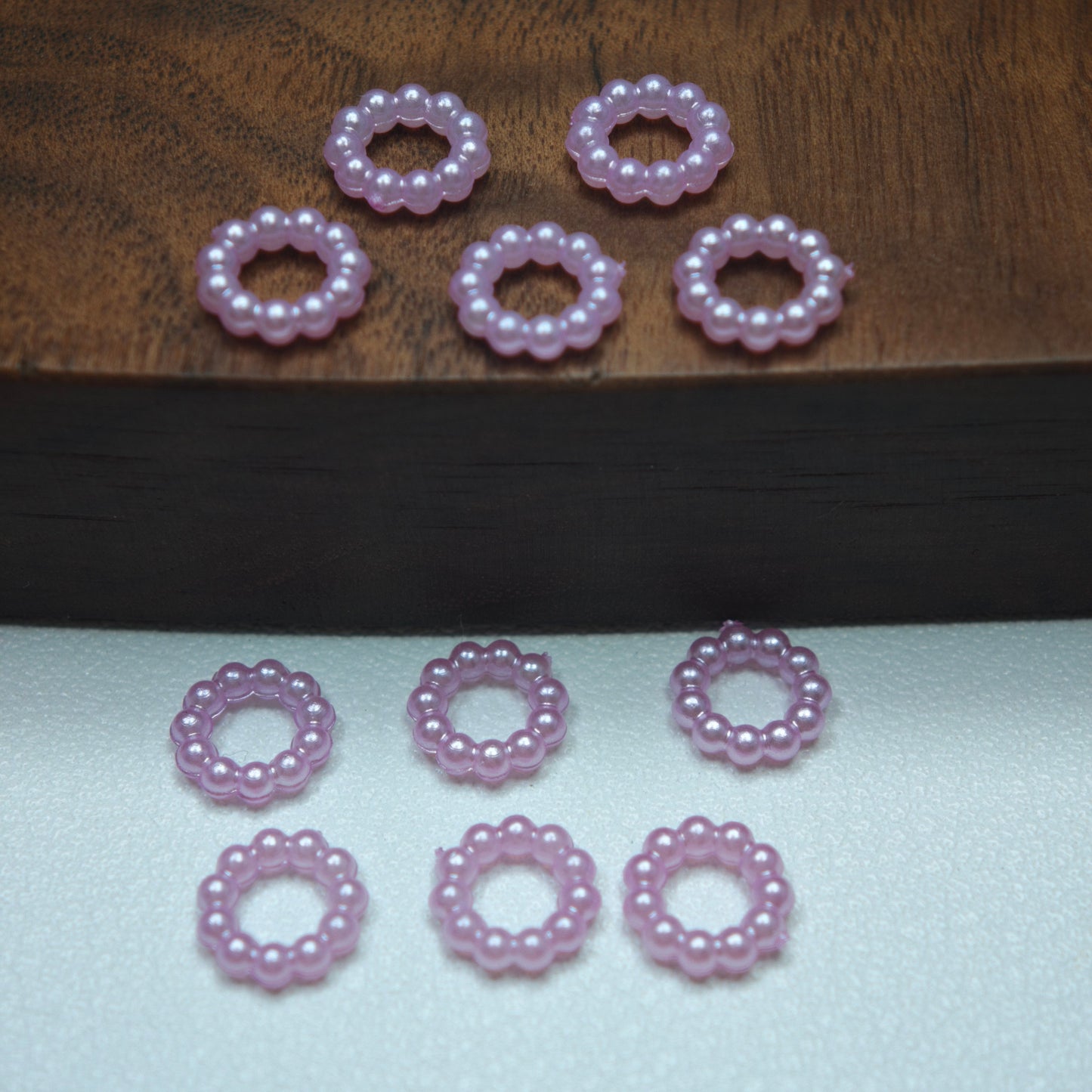 [KM6948]- 8mm Acrylic Pearl Circle Spacers Rings, Use for DIY Fancy Beads