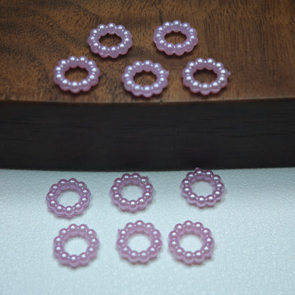 [KM6948]- 8mm Acrylic Pearl Circle Spacers Rings, Use for DIY Fancy Beads