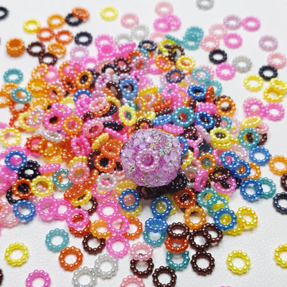 [KM6948]- 8mm Acrylic Pearl Circle Spacers Rings, Use for DIY Fancy Beads