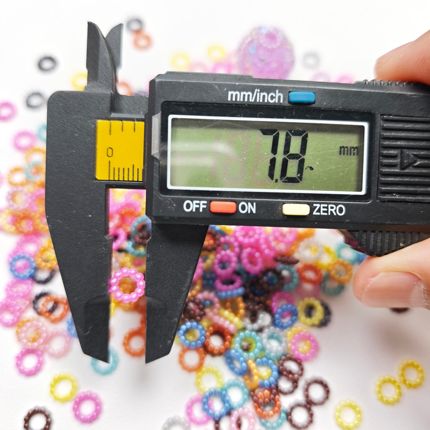 [KM6948]- 8mm Acrylic Pearl Circle Spacers Rings, Use for DIY Fancy Beads