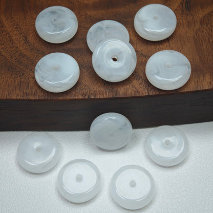 [KM7004]- 13mm Clear Round Plate Stand Based Beads, with Pen Toppers Hole, Middle Hole Size For Beadable Pens Rod, Beads Thickness 4.5mm