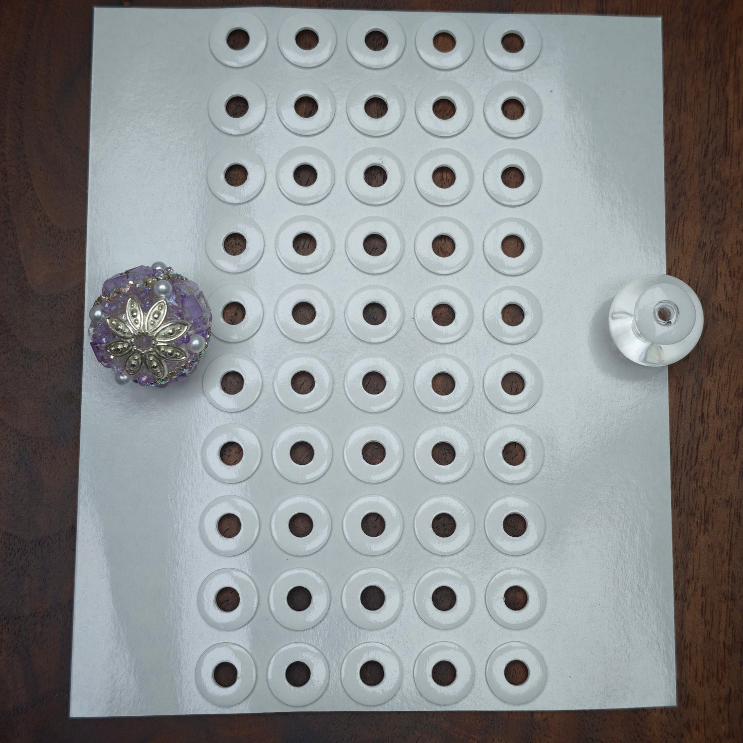 [KM6969]- 10mm Round, With Middle Hole:4mm, 50 Pieces/Sheet, 1cm Round Double Sided Tapes, Pre-Cut Circular Ring Circles Nano Sticker Tapes