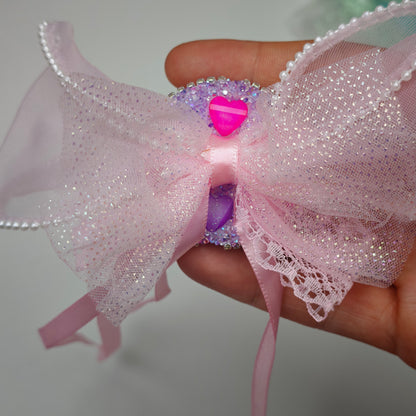 [KM7025]- 44mm Round Plate Flower Bows Fancy Beads