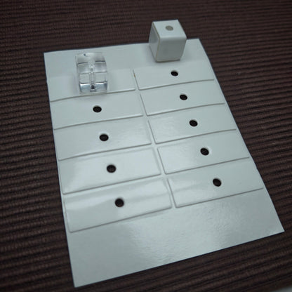 [KM7026]- 13mm*40mm Rectangular Nano Double Sided Tapes, With 4mm Round Middle Hole, Pre-Cutting Sticker Used For 14mm Square Cube Beads, 10 Pieces/Sheet