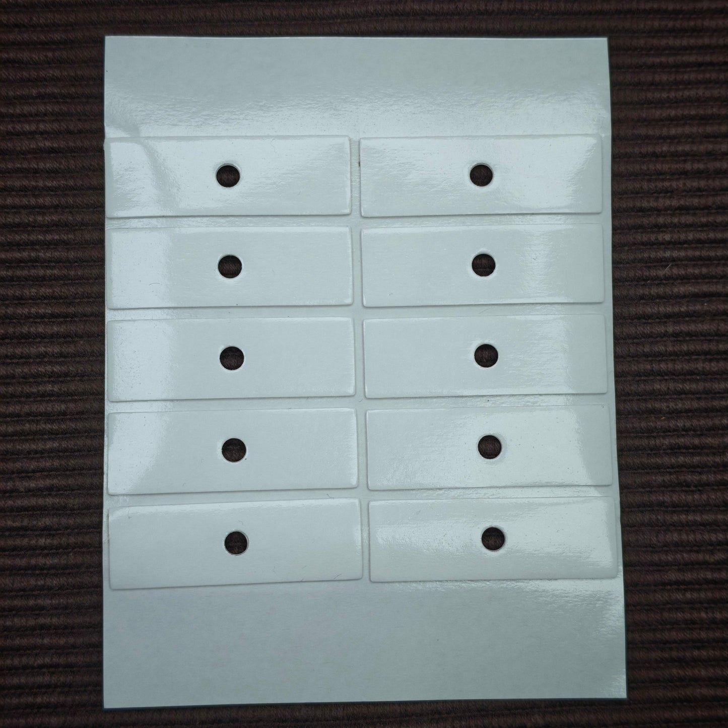 [KM7026]- 13mm*40mm Rectangular Nano Double Sided Tapes, With 4mm Round Middle Hole, Pre-Cutting Sticker Used For 14mm Square Cube Beads, 10 Pieces/Sheet