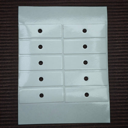[KM7026]- 13mm*40mm Rectangular Nano Double Sided Tapes, With 4mm Round Middle Hole, Pre-Cutting Sticker Used For 14mm Square Cube Beads, 10 Pieces/Sheet
