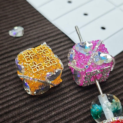 [KM7028]- 20.5mm Love Heart Square Cube Fancy Beads