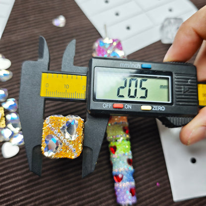 [KM7028]- 20.5mm Love Heart Square Cube Fancy Beads