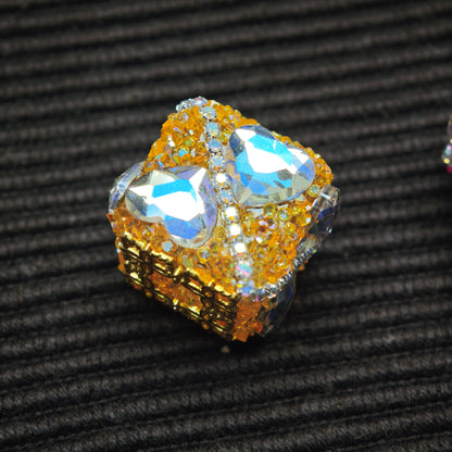 [KM7028]- 20.5mm Love Heart Square Cube Fancy Beads