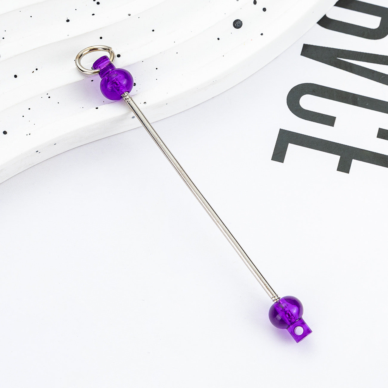 1 Piece DIY Beadable Bar for Keychains in Solid Colors