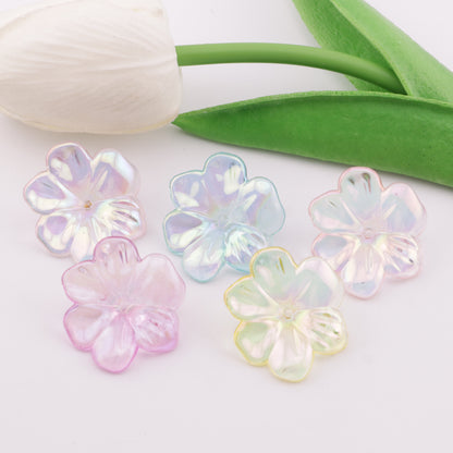 FS6039- Uv Electroplated Lotus Leaf Acrylic Beads
