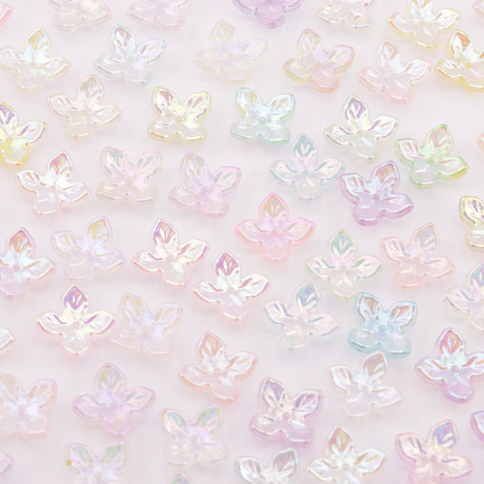 FS6042- Approximately 15mm Acrylic Electroplated Glow-In-The-Dark Flowers