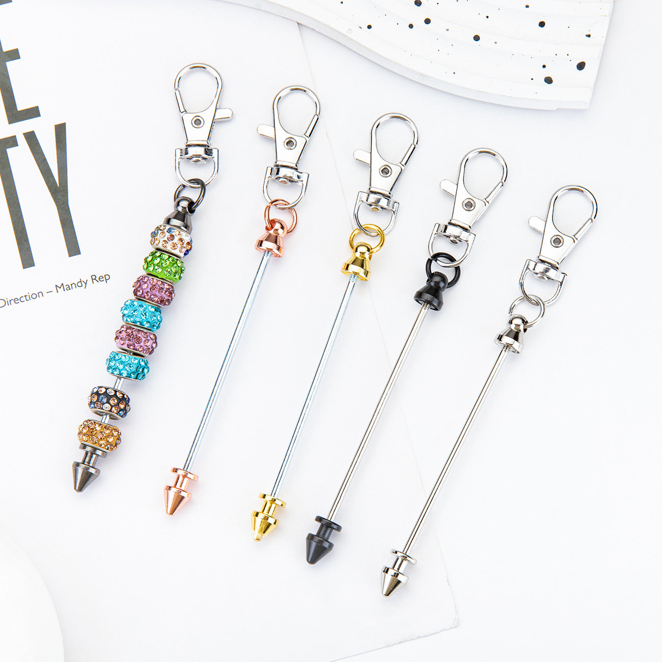 1 Piece Beadable Keychain Bars