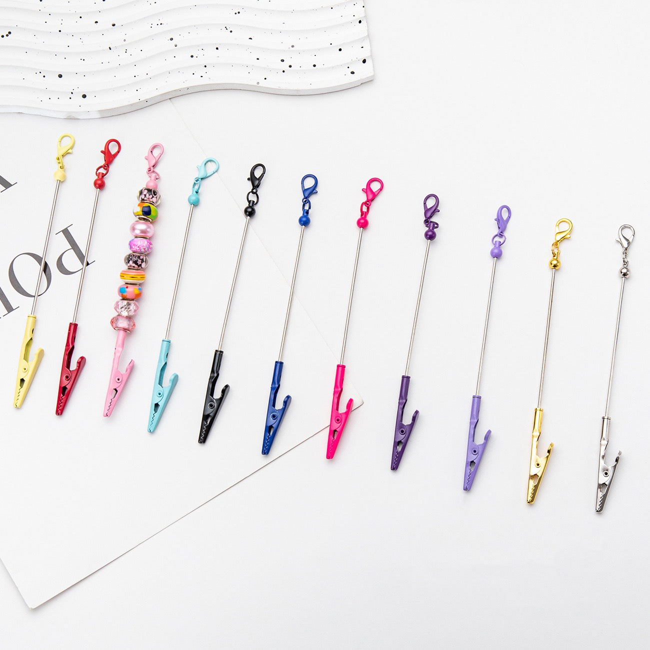 FS3367- 1 Piece Beads Keychain Mixed Color Tools Charms Accessories