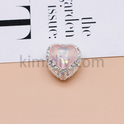 FS4845-Hollowed Heart Diamond Beads Fit For Beadable Pens