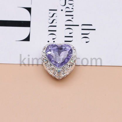 FS4845-Hollowed Heart Diamond Beads Fit For Beadable Pens