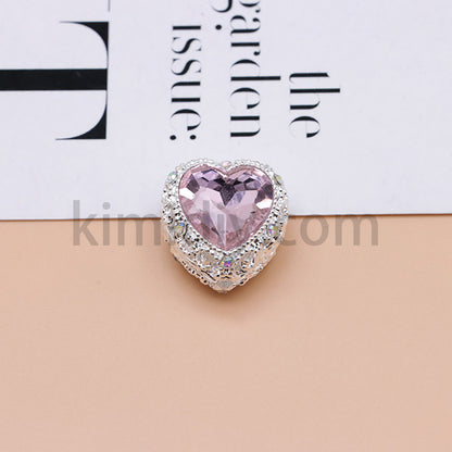FS4845-Hollowed Heart Diamond Beads Fit For Beadable Pens