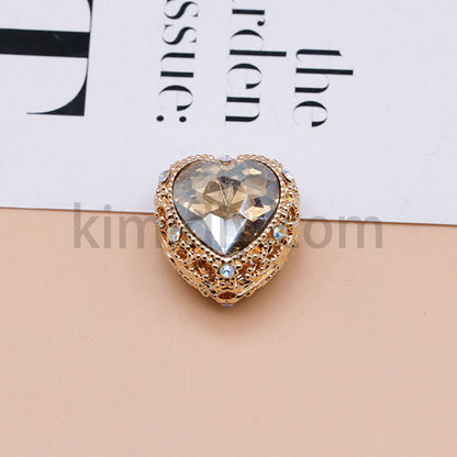 FS4845-Hollowed Heart Diamond Beads Fit For Beadable Pens