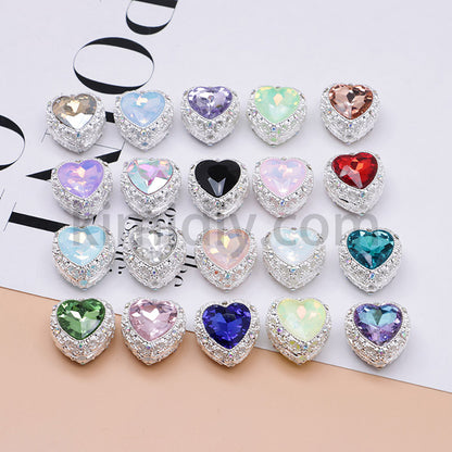FS4845-Hollowed Heart Diamond Beads Fit For Beadable Pens