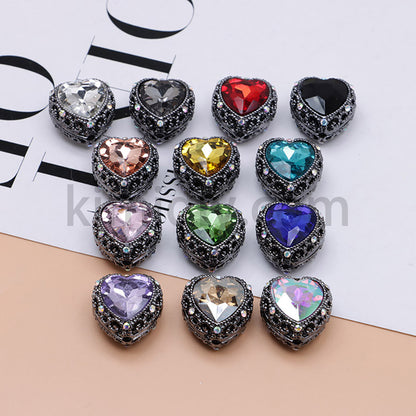FS4845-Hollowed Heart Diamond Beads Fit For Beadable Pens