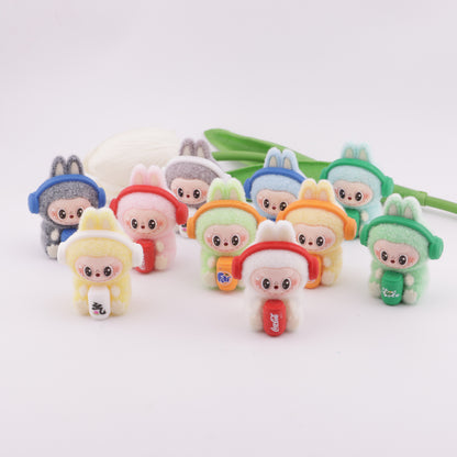 FS6111- Labubu Coke Flocked Resin Beads