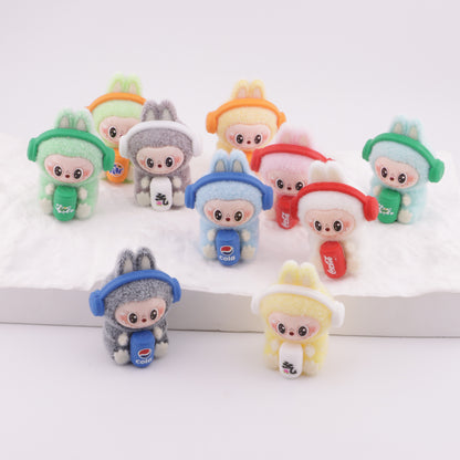 FS6111- Labubu Coke Flocked Resin Beads