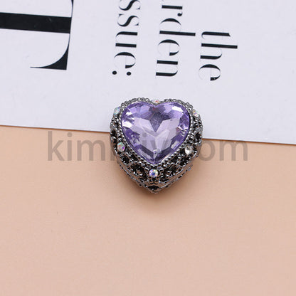 FS4845-Hollowed Heart Diamond Beads Fit For Beadable Pens