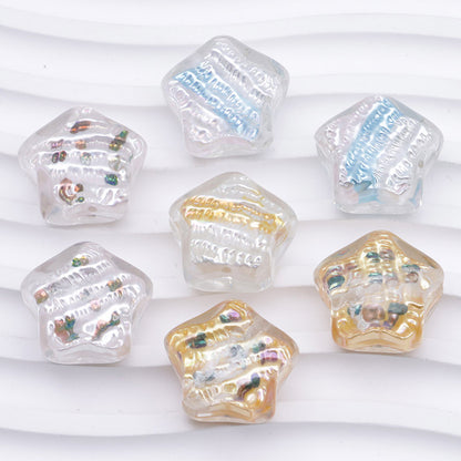 FS3692- 20mm Hand-Painted Oil Painting Bead Five-Pointed Stars