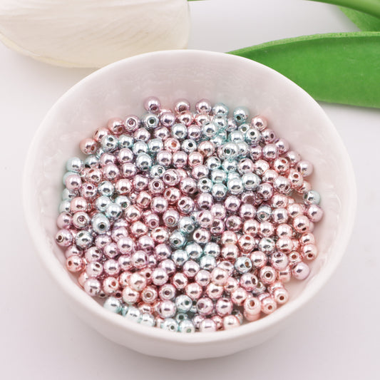 FS6125- 3.5mm Glass Beads Color-Plated High-Brightness Glass Beads (About 105-115 PCS/Strand)