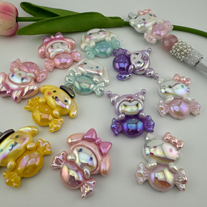 Candy Color UV Shiny Sanrio Resin Beads Fit For Beadable Pens