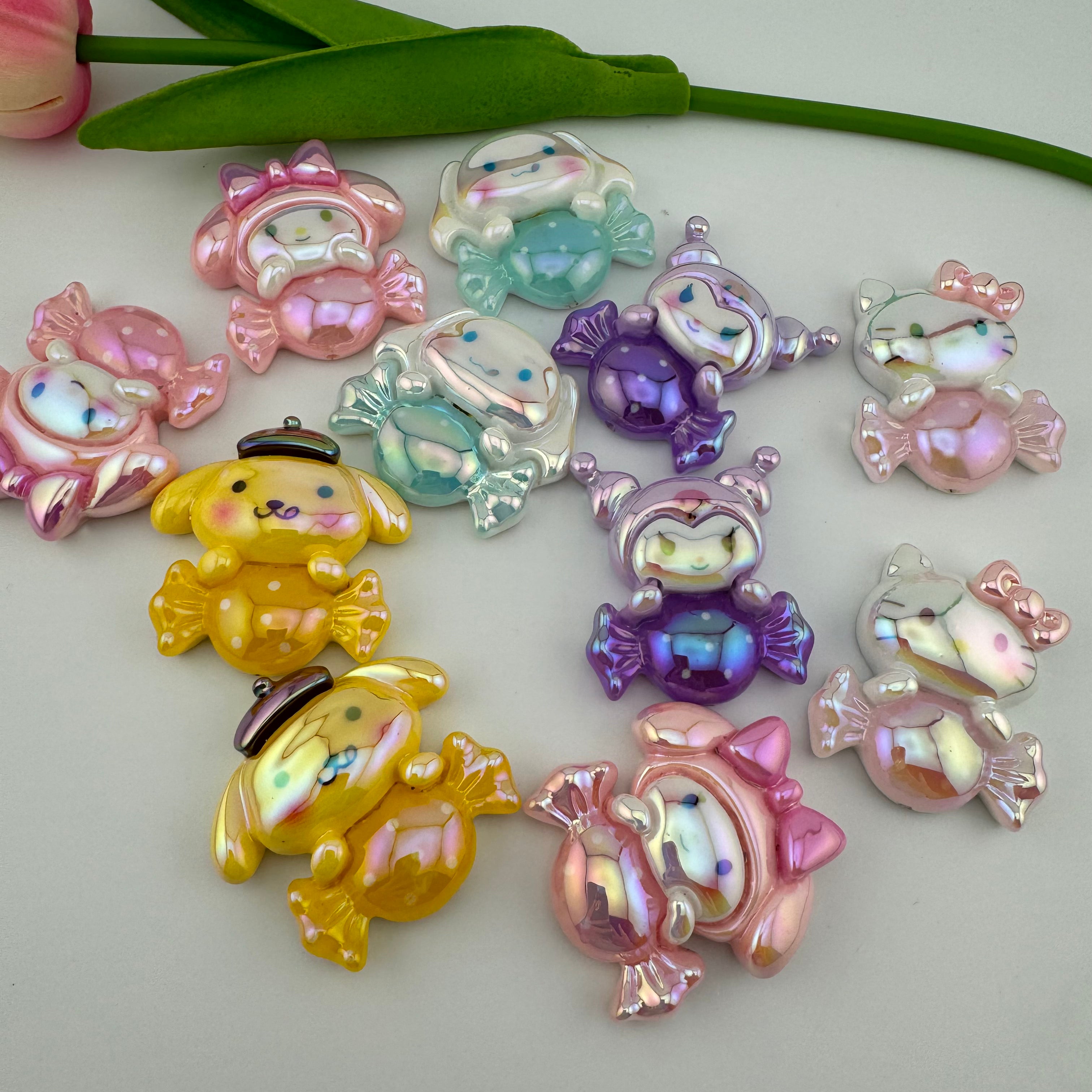 Candy Color UV Shiny Sanrio Resin Beads Fit For Beadable Pens