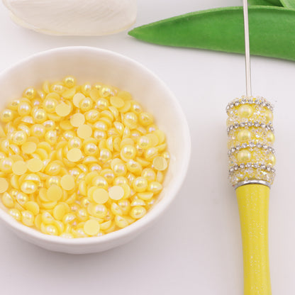 FS3640- 5mm Ab Color Half Round Pearl Colored Plated Half Round Pearl
