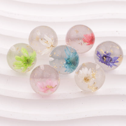 FS6145- 16mm Dried Flower Half Hole Beads Dry Flower Hanging Hole Beads