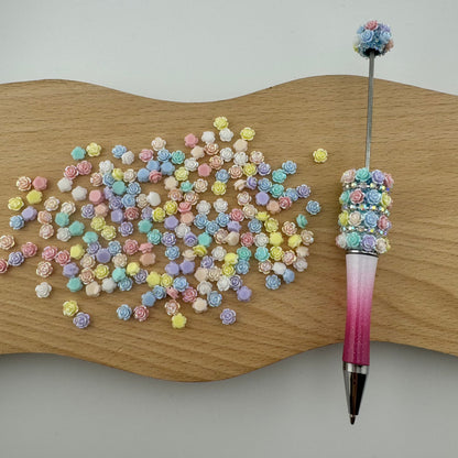 FS1316- 6MM UV Rose Solid Color Rose Resin Nail Charms For Making Fance Pen Or Fancy Bead