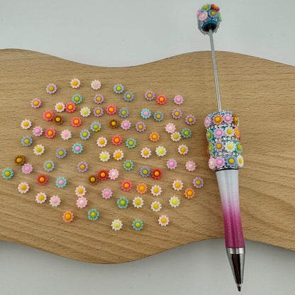 FS1317- 6MM Dasiy Flower Resin Nail Charms For Making Fancy Bead Or Fancy Pen