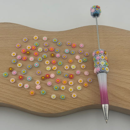 FS1317- 6MM Dasiy Flower Resin Nail Charms For Making Fancy Bead Or Fancy Pen