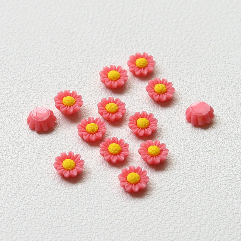 6MM Dasiy Flower Resin Nail Charms For Making Fancy Bead Or Fancy Pen