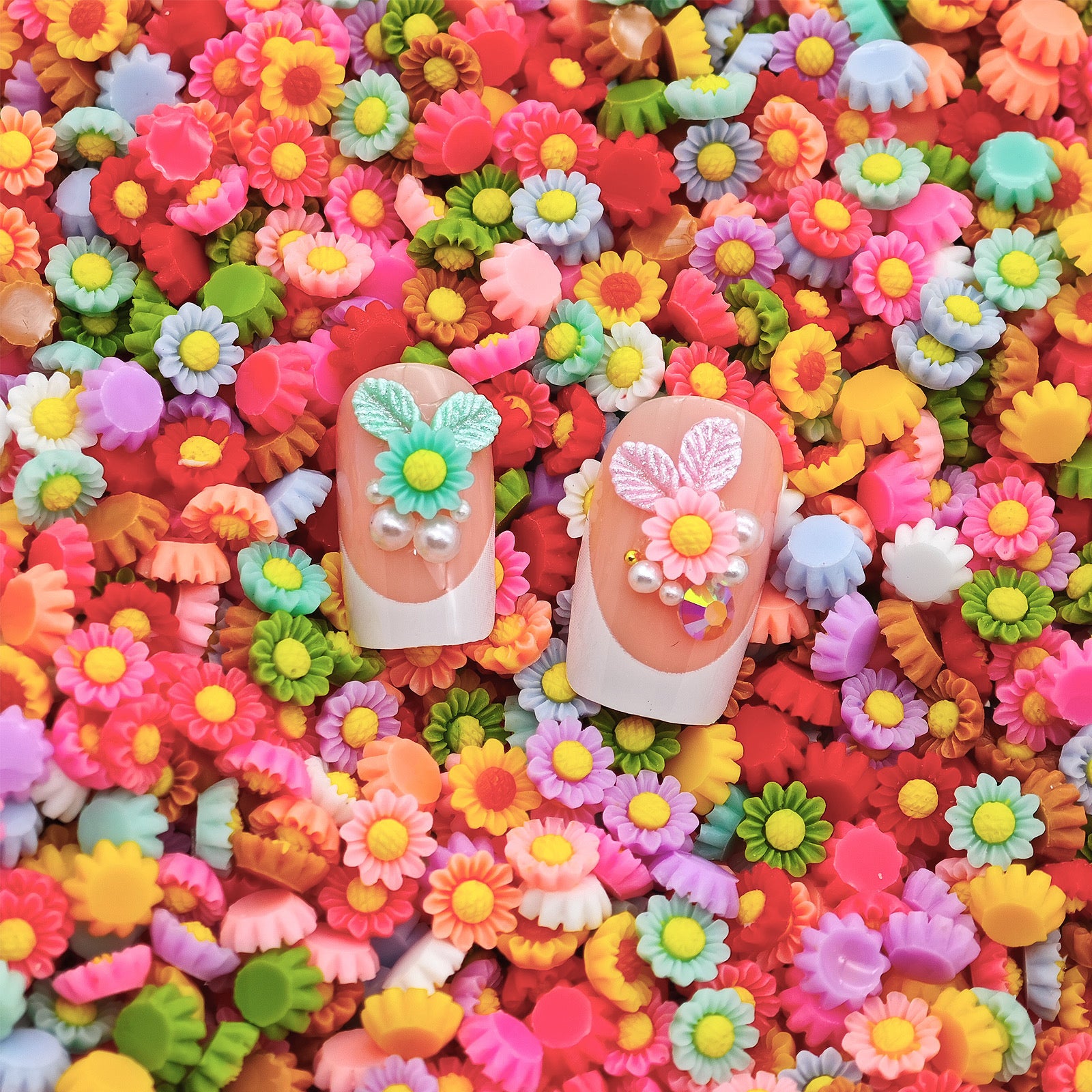 6MM Dasiy Flower Resin Nail Charms For Making Fancy Bead Or Fancy Pen